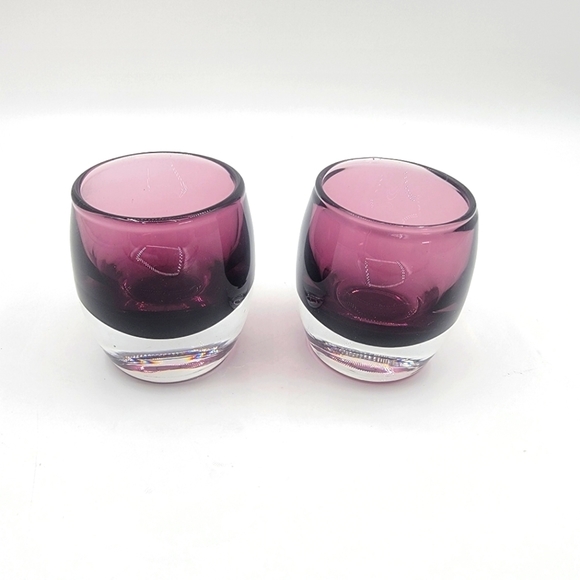 Crate and Barrel Other - CRATE and Barrel Diva Glass Votive Holder Purple Amethyst Made In Poland